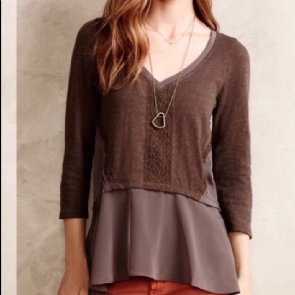 Anthropologie Meadow Rue Meila Peplum Top